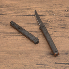 CRKT 7096YGK Richard Rogers CEO Folding Knife 3.15" D2 Black Stonewashed Plain Blade, Carbon Fiber Handles