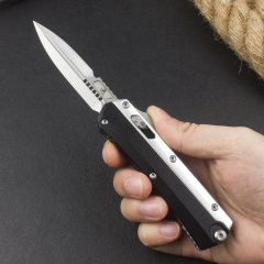 Microtech Mini 184-10 Glykon AUTO OTF Knife 2.95" D2 Blade, Aluminum Alloy Handles