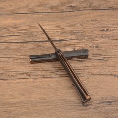 CRKT 7096YGK Richard Rogers CEO Folding Knife 3.15" D2 Black Stonewashed Plain Blade, Carbon Fiber Handles