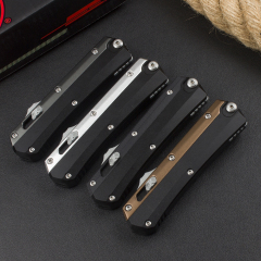 Microtech Mini 184-10 Glykon AUTO OTF Knife 2.95" D2 Blade, Aluminum Alloy Handles