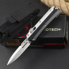 Microtech Mini 184-10 Glykon AUTO OTF Knife 2.95" D2 Blade, Aluminum Alloy Handles