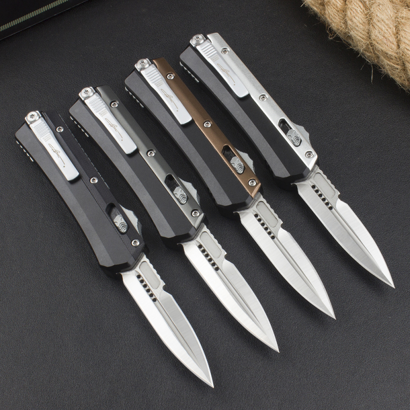 Microtech Mini 184-10 Glykon AUTO OTF Knife 2.95" D2 Blade, Aluminum Alloy Handles