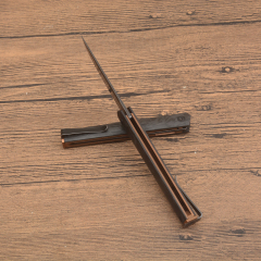 CRKT 7096YGK Richard Rogers CEO Folding Knife 3.15" D2 Black Stonewashed Plain Blade, Carbon Fiber Handles