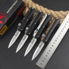 Microtech Mini 184-10 Glykon AUTO OTF Knife 2.95" D2 Blade, Aluminum Alloy Handles