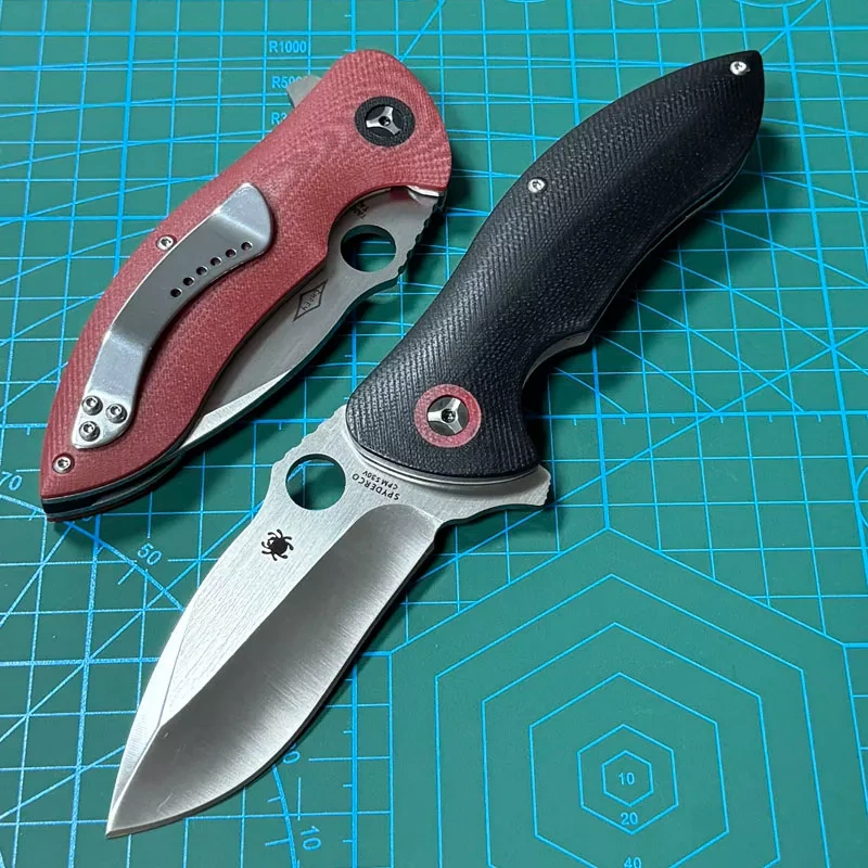 Spyderco Military Folding Knife 3.35" S30V Satin Plain Blade, Black G10 Handles, Liner Lock - C187GP