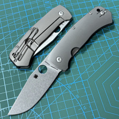 Spyderco C186TIP Folding Knife 3.43" D2 Satin Plain Blade, TC4 Handles - C186