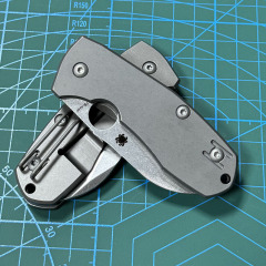 Spyderco Techno 2 Folding Knife 2.52" CTS-XHP Stonewashed Plain Blade, Titanium Handles, Frame Lock - C158TIP2