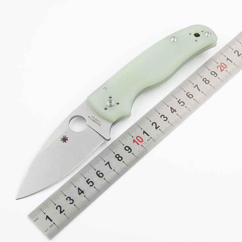 Spyderco Shaman Folding Knife 3.46" S30V Stonewashed Plain Blade, Matte G10 Handles, Compression Lock - C229GP
