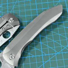 Spyderco Dmitry Sinkevich Folding Knife 3.9" S90V Stonewashed Plain Blade, TC4 Handles - C238TIP