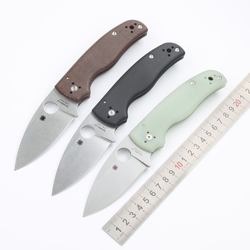 Spyderco Shaman Folding Knife 3.46" S30V Stonewashed Plain Blade, Matte G10 Handles, Compression Lock - C229GP