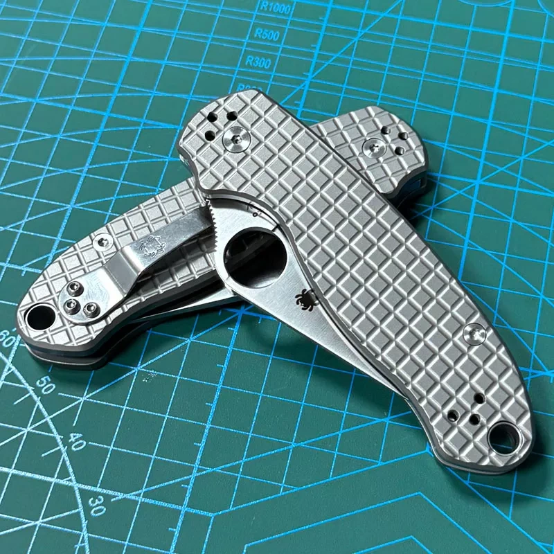 Spyderco Para 3 Folding Knife 2.91" S30V Satin Plain Blade, TC4 Handles (Paramilitary 3) - C223TIP