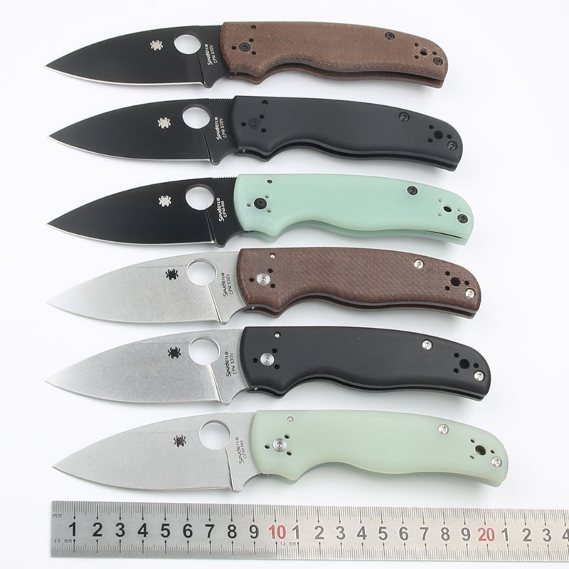 Spyderco Shaman Folding Knife 3.46" S30V Stonewashed Plain Blade, Matte G10 Handles, Compression Lock - C229GP
