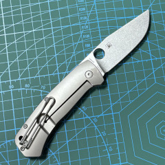 Spyderco C186TIP Folding Knife 3.43" D2 Satin Plain Blade, TC4 Handles - C186