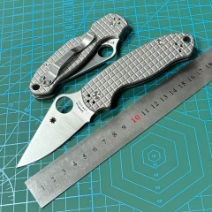 Spyderco Para 3 Folding Knife 2.91" S30V Satin Plain Blade, TC4 Handles (Paramilitary 3) - C223TIP