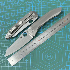 Spyderco Dmitry Sinkevich Folding Knife 3.9" S90V Stonewashed Plain Blade, TC4 Handles - C238TIP