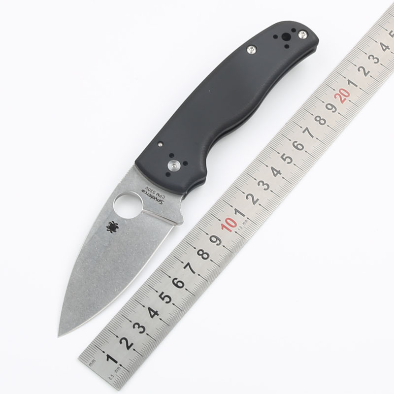 Spyderco Shaman Folding Knife 3.46" S30V Stonewashed Plain Blade, Matte G10 Handles, Compression Lock - C229GP
