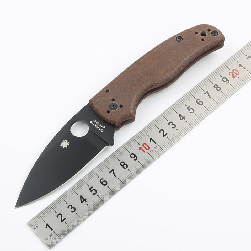 Spyderco Shaman Folding Knife 3.46" S30V Stonewashed Plain Blade, Matte G10 Handles, Compression Lock - C229GP