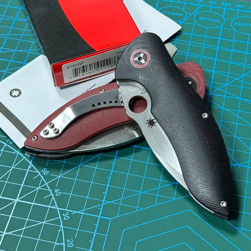Spyderco Military Folding Knife 3.35" S30V Satin Plain Blade, Black G10 Handles, Liner Lock - C187GP