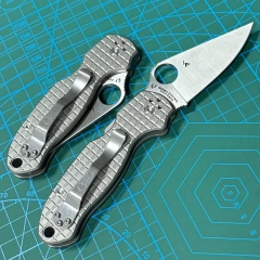 Spyderco Para 3 Folding Knife 2.91" S30V Satin Plain Blade, TC4 Handles (Paramilitary 3) - C223TIP