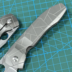 Spyderco Dmitry Sinkevich Folding Knife 3.74" S90V Stonewashed Plain Blade, TC4 Handles - C199TIP