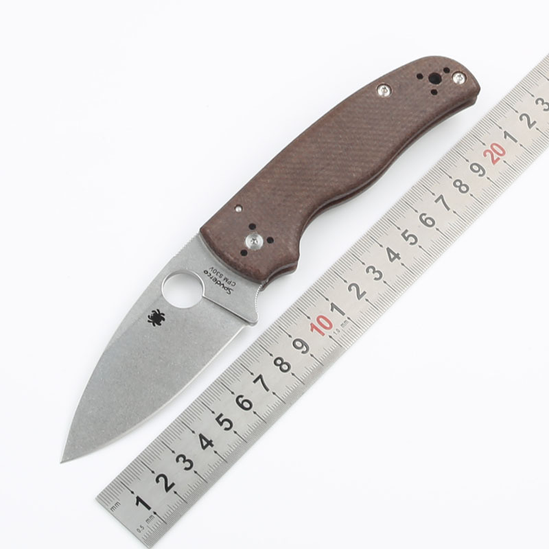 Spyderco Shaman Folding Knife 3.46" S30V Stonewashed Plain Blade, Matte G10 Handles, Compression Lock - C229GP