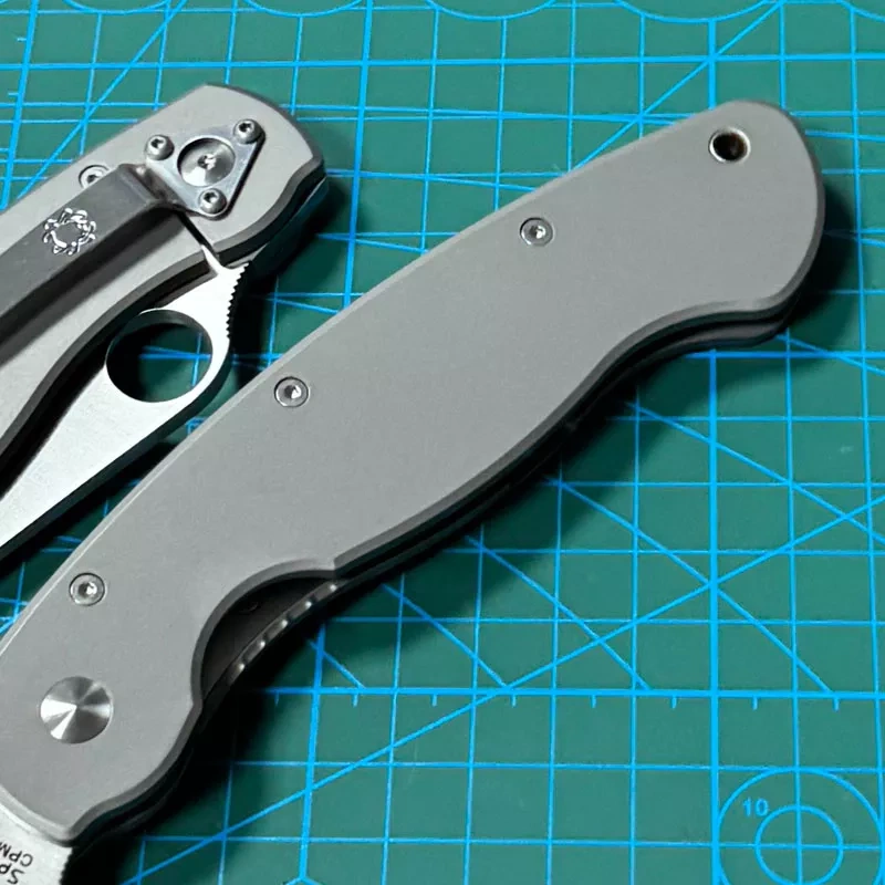 Spyderco Military Folding Knife 3.74" S30V Satin Plain Blade, Black TC4 Handles, Liner Lock - C36TIP