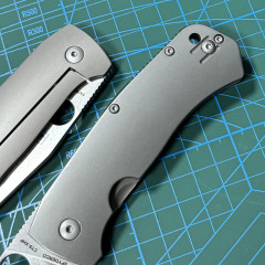 Spyderco C186TIP Folding Knife 3.43" D2 Satin Plain Blade, TC4 Handles - C186