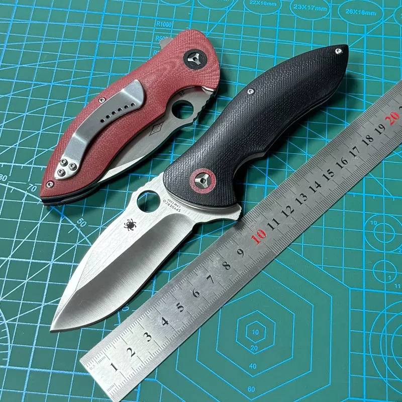 Spyderco Military Folding Knife 3.35" S30V Satin Plain Blade, Black G10 Handles, Liner Lock - C187GP