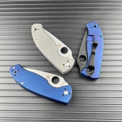 Spy C122 Frame Lock Folding Knife 3.35" S35V Satin Plain Blade, Titanium Handles (Chidori) - C122TI