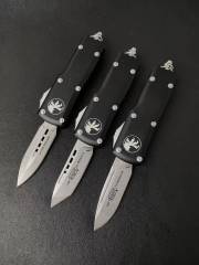Microtech Mini Constellation AUTO OTF Knife 2.09" D2 Double Edge Dagger Blade, Aviation Aluminum Handles
