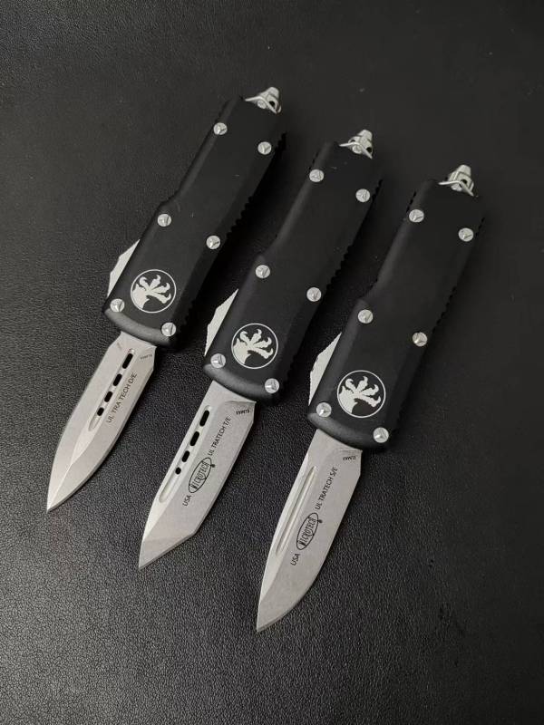 Microtech Mini Constellation AUTO OTF Knife 2.09" D2 Double Edge Dagger Blade, Aviation Aluminum Handles