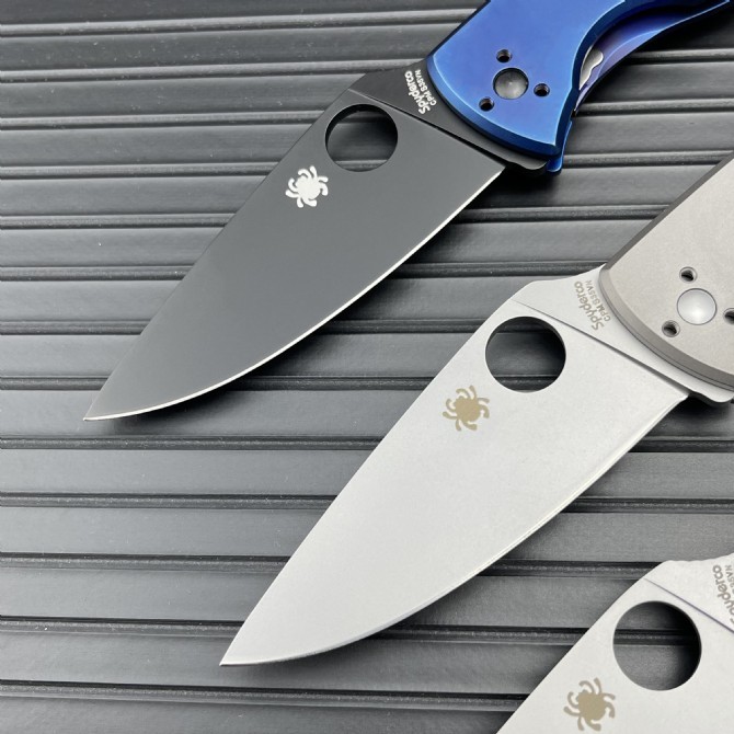 Spy C122 Frame Lock Folding Knife 3.35" S35V Satin Plain Blade, Titanium Handles (Chidori) - C122TI