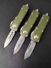 Microtech Mini Constellation AUTO OTF Knife 2.09" D2 Double Edge Dagger Blade, Aviation Aluminum Handles