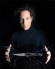 Kershaw 7150 Launch 8 AUTO Folding Knife 3.5" Stonewashed CPM-154 Spear Point Blade, Anodized Aluminum Handles w/ Carbon Fiber Inlay