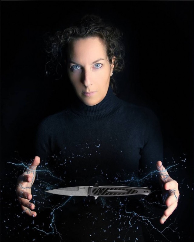 Kershaw 7150 Launch 8 AUTO Folding Knife 3.5" Stonewashed CPM-154 Spear Point Blade, Anodized Aluminum Handles w/ Carbon Fiber Inlay