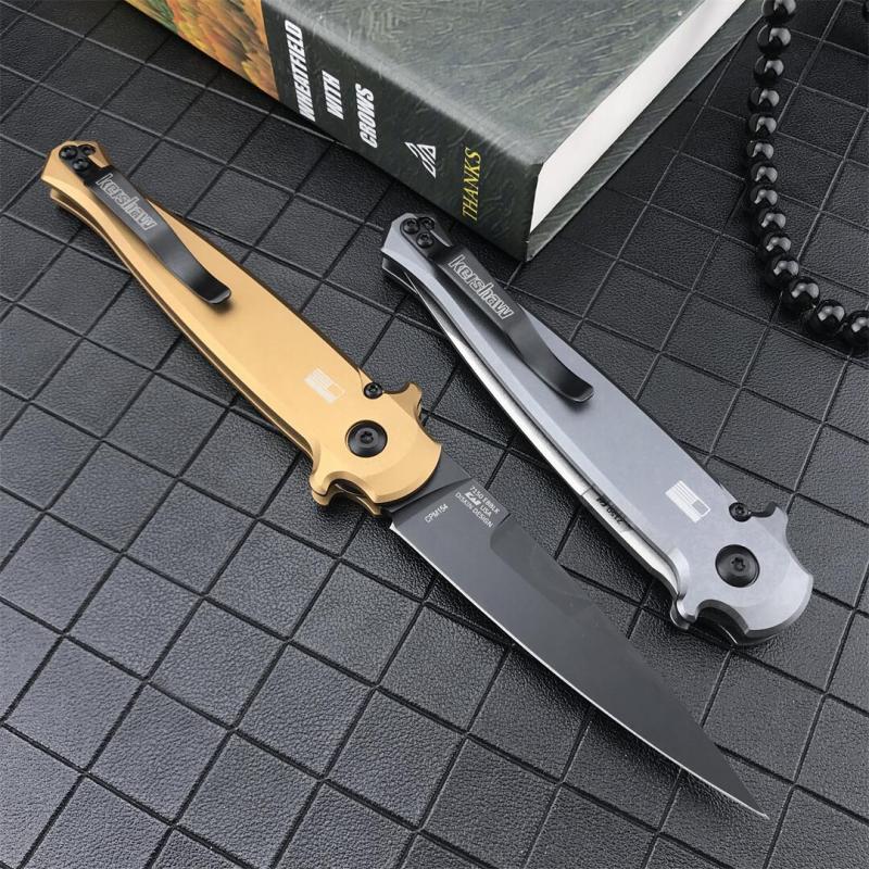 Kershaw 7150 Launch 8 AUTO Folding Knife 3.5" Stonewashed CPM-154 Spear Point Blade, Anodized Aluminum Handles with Carbon Fiber Inlay