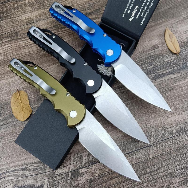 Pro-Tech TR-5 AUTO Folding Knife 3.23" S35VN Stonewashed Plain Blade, Aluminum Handles - T501