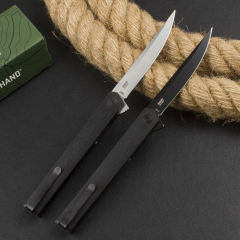 CRKT 7097 Rogers CEO Gentleman's Flipper Knife 3.35" 8Cr13mov Satin Plain Blade, Black ABS Handles, Liner Lock