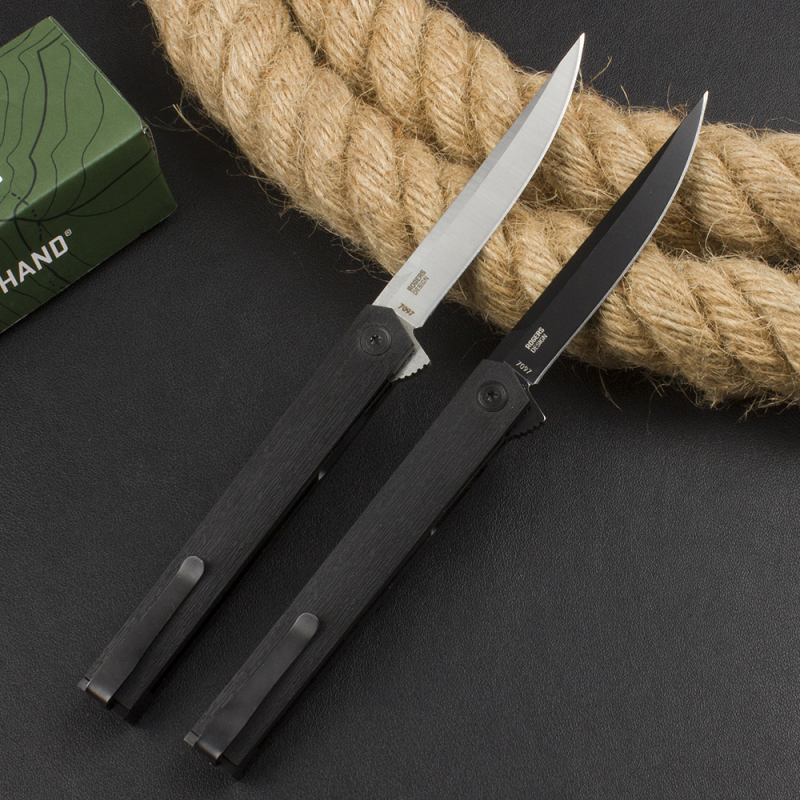 CRKT 7097 Rogers CEO Gentleman's Flipper Knife 3.35" 8Cr13mov Satin Plain Blade, Black ABS Handles, Liner Lock