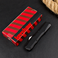 Kershaw 9000 Matt Diskin Livewire OTF AUTO Knife 3.3" CPM-MagnaCut Stonewashed Spear Point Blade, Black Aluminum Handles