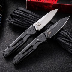 Kershaw 7550 Launch 11 AUTO Folding Knife 2.75" BlackWashed CPM-154 Tanto Blade, Black Aluminum Handles