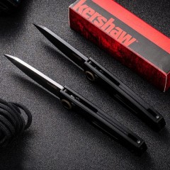 Kershaw 7550 Launch 11 AUTO Folding Knife 2.75" BlackWashed CPM-154 Tanto Blade, Black Aluminum Handles