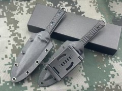 Microtech SBD201 Borka Fixed Blade Knife 4.33" M390 Dagger Blade Milled Black G10 Handles