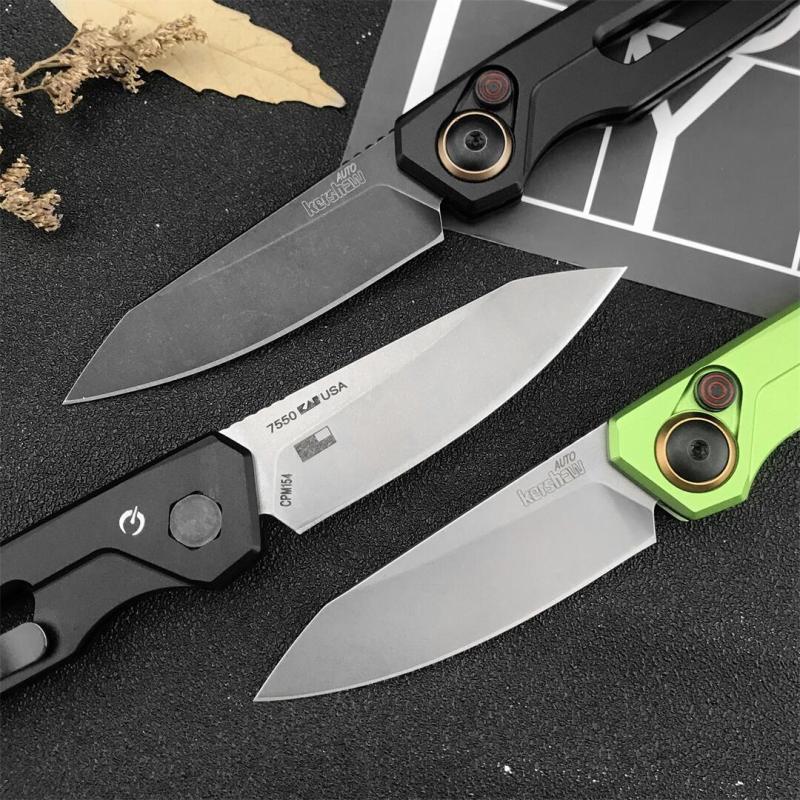 Kershaw 7550 Launch 11 AUTO Folding Knife 2.75" CPM-154 Reverse Tanto Blade, Black Aluminum Handles