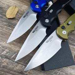 Pro-Tech TR-5 AUTO Folding Knife 3.23" S35VN Stonewashed Plain Blade, Aluminum Handles - T501