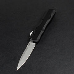Kershaw 9000 Matt Diskin Livewire OTF AUTO Knife 3.3" CPM-MagnaCut Stonewashed Spear Point Blade, Black Aluminum Handles