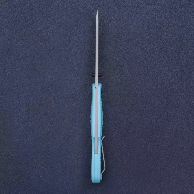 KA-BAR 5698SF USSF Space Force Corser Folding Knife 3.39" AUS-8A Gray Tanto Blade, Textured Blue GFN Handles