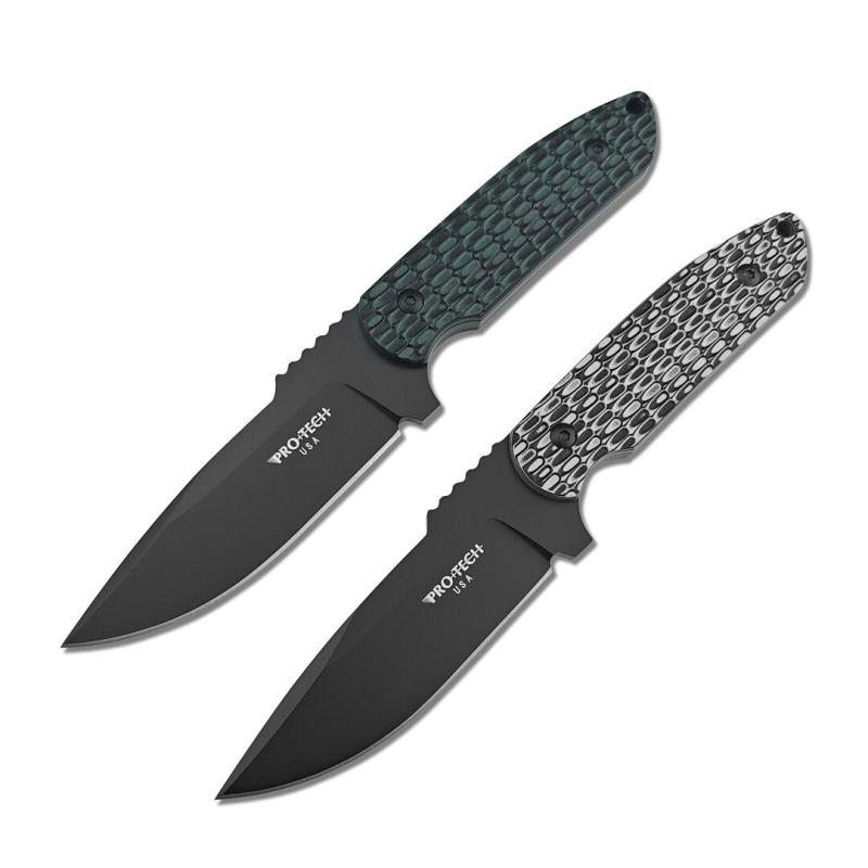 Pro-Tech Rockeye PR-2 Fixed Blade Knife 3.82" D2 DLC Plain Blade, G10 Handles
