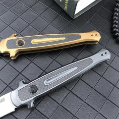 Kershaw 7150 Launch 8 AUTO Folding Knife 3.5" Stonewashed CPM-154 Spear Point Blade, Anodized Aluminum Handles with Carbon Fiber Inlay