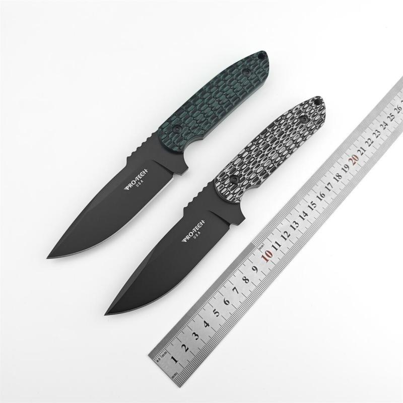 Pro-Tech Rockeye PR-2 Fixed Blade Knife 3.82" D2 DLC Plain Blade, G10 Handles